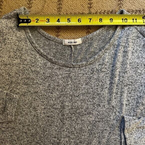 Mod Ref grey knit crew neck with 2 black pockets and batwing sleeves S - Picture 7 of 12